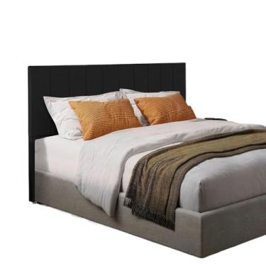 Imagem de Cabeceira de Cama Estofada Detalhes Com Pé(1,60,COURINO PRETO)