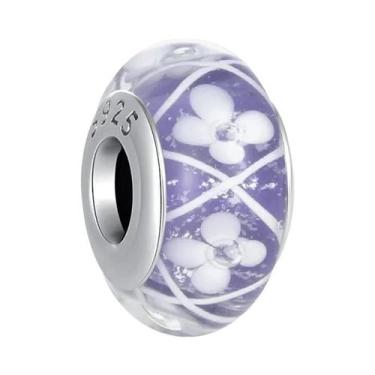 Imagem de Pingentes De Contas De Vidro Murano Em Prata Esterlina 925 Para Mulher