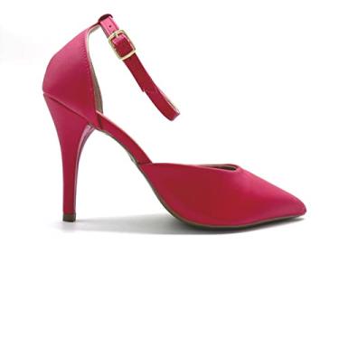Imagem de Scarpin Feminino Com Fivela Tira Tornozelo Mozione Salto Fino 96 (Vermelho, BR, Adulto, Numérico, 34)