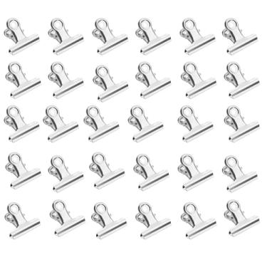 Imagem de Clipes de recibo de papel, 30 peças de clipes de saco de aço inoxidável de 4 cm x 3,8 cm, braçadeira de saco de alimentos resistente para sacos de chips, sacos de alimentos e clipes de arquivos (30)