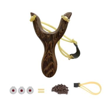 Imagem de NISPOTDOR Estilingue Para Adultos E Crianças, Estilingues De Caça Profissionais Com Construção Clássica Em Madeira