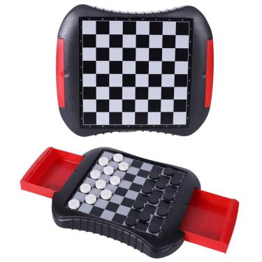 Imagem de Jogo De Tabuleiro Magnético Dama Luxo com Gaveta P Viagens