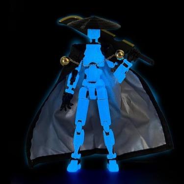 Imagem de SGYYSG Assembly Completed T13 Action Figures,T 13 Action Figure, Robo 13 3D Printed Action Figure - The Ultimate Hero for Action-Packed Playtime,5.2 Inch (Blue (Glows in The Dark))