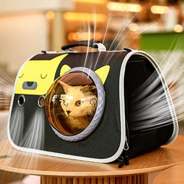 Imagem de Zhjvihx Bolsa de Transporte de Animais de Estimação, Portador de Cão de Janela Transparente de Pano Leve para Diariamente para o Ar Livre (Tamanho uniforme (recomendado para gatos em 4)