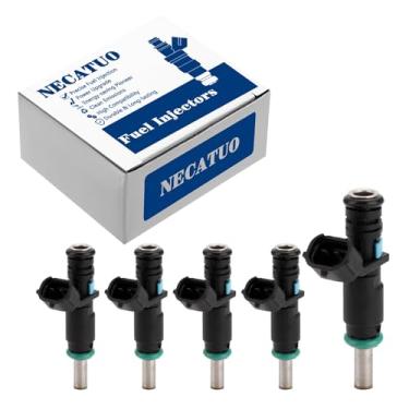 Imagem de Conjunto de 5 injetores de combustível - Compatível com Volkswagen Beetle 2008-2014 Golf 2010-2014 Jetta 2007-2014 Passat 2012-2014 Rabbit 2.5L L5 - Substitui FJ1067 07K906031C 800-210331C N