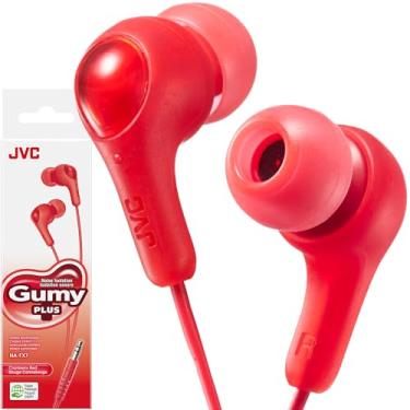 Imagem de JVC Fones de ouvido gomosos com pacote de papel, som potente, ajuste confortável e seguro, fones de ouvido de silicone P/M/G - HAFX7RN (vermelho)