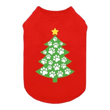 Imagem de Fitwarm Camisa para cães com árvore de Natal, roupas de Natal para cães pequenos, meninos e meninas, roupa para animais de estimação, vermelha, branca, verde, amarela, grande