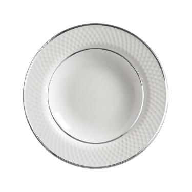 Imagem de Conjunto 6 Pratos Fundo Relevo Silver Alleanza 25cm Cerâmica