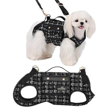 Imagem de Wakytu Peitoral ajustável para cães com bolsa pequena para cães (preto, P)