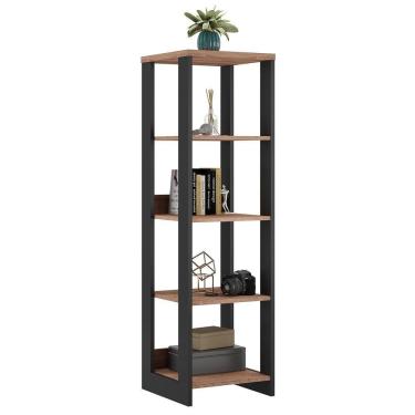 Imagem de Estante Livreiro Torre Industrial Chess F04 Preto/Solanum - Mpozenato