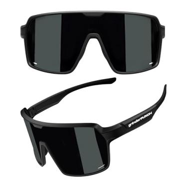 Imagem de grinderPUNCH Óculos De Sol Esportivos Polarizados Para Homens E Mulheres, Óculos De Sol Leves Com Proteção Uv Para Caminhadas Na Neve, Ciclismo, Corrida E Pesca (Preto)