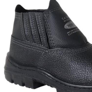 Imagem de Botina Couro Preto Elástico Sem Bico N°42 - 017831 - Imbiseg Botina Couro Preto Elastico Sem Bico Nº42 Imbiseg