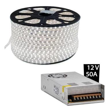 Imagem de Mangueira Led branca fria 5050 Mais Fonte Chaveada 50a