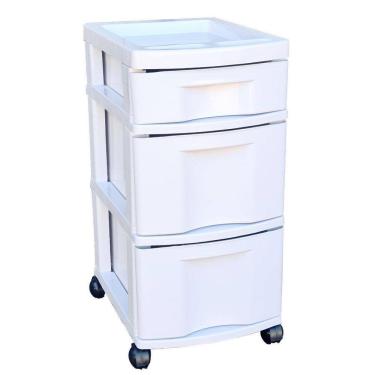Imagem de Gaveteiro Plástico Organizador Branco 3 Gavetas Agraplast