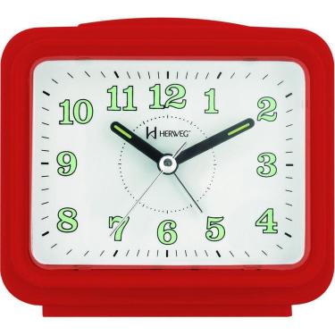 Imagem de Despertador Herweg Quadrado Quartz Vermelho 2588-044