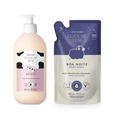 Imagem de Combo Cuide-se Bem: Loção Corporal Deleite 400ml + Refil Boa Noite 350