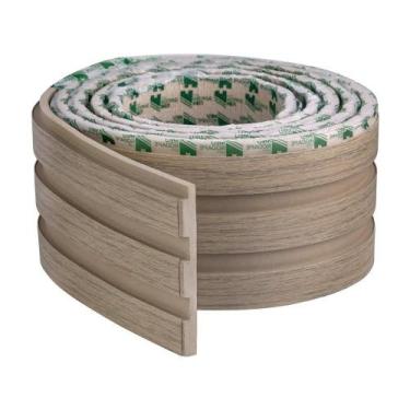 Imagem de Painel Ripado Autocolante Meu Rodapé - 10cm x 1cm, 10m, Madeto Carvalh