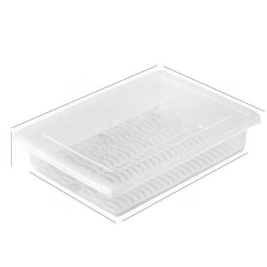 Imagem de Organizador de Alimentos com Tampa Transparente - Material Livre de BPA, Conservação Otimizada e Design para Geladeira (Sem dividorias Retangular)