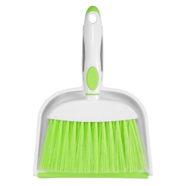 Imagem de NACENA Conjunto de frigideira e escova pequena, conjunto de mini vassoura e pá de lixo, conjunto de vassoura de mão pequena e escova com dentes para limpeza doméstica, gavetas, sofás, cuidados com