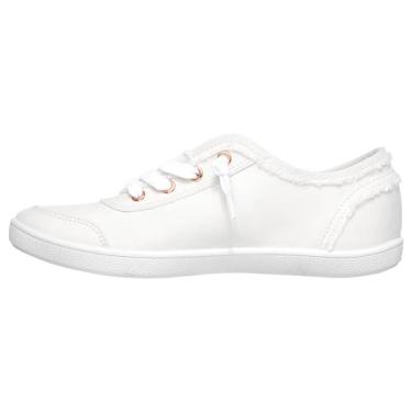 Imagem de Skechers Tênis feminino Bobs B fofo – espuma viscoelástica, sola flexível, tênis vegano leve, Branco, 9.5 X-Wide