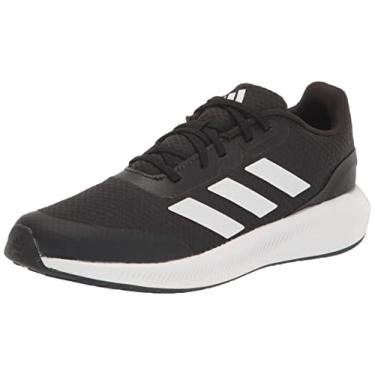 Imagem de adidas Tênis unissex infantil Run Falcon 3.0, Preto/branco/preto, 11 Little Kid