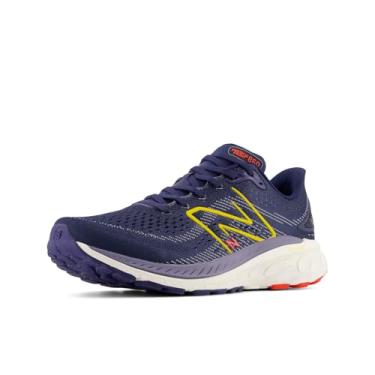 Imagem de New Balance Fresh Foam X 860 V13 Tênis de corrida masculino azul marinho/gengibre limão/Neo Flame 42 largo, Nb Azul-marinho/Gengibre Limão/Neo Flame, 10.5 Wide