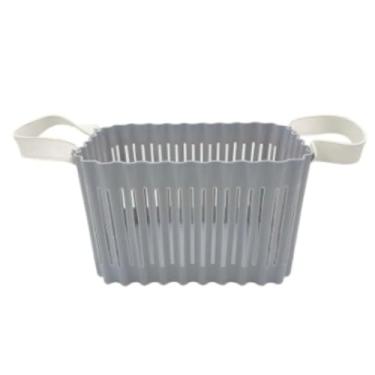 Imagem de Cesto Organizador Multifuncional 24x17cm Plástico Resistente com Alça para Casa Banheiro Lavanderia Escritório (Cinza)