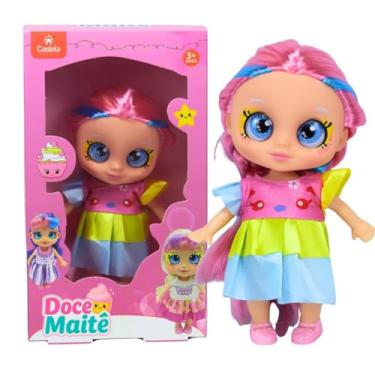 Imagem de Boneca Articulada Doce Maitê 18 cm Vestido colorido - Castela Brasil