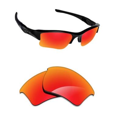 Imagem de Alphax Lentes de reposição polarizadas para óculos de sol Oakley Flak Jacket XLJ OO9009 - Opções, Vermelho fogo espelhado