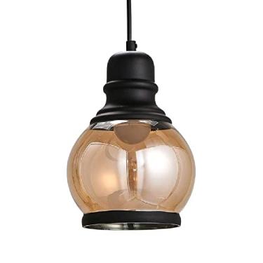 Imagem de Candeeiro suspenso LOFT de vidro de ferro retro, casa criativa, negócio E27, luz pendente de teto de cabeça única, loja de roupas, restaurante, candeeiro de vidro de cabeça única feita em Chi