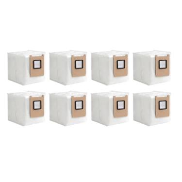 Imagem de Pacote com 8 sacos de pó adequados para aspirador de pó robô Eufy Omni E25/E28, sacos não tecidos de grande capacidade