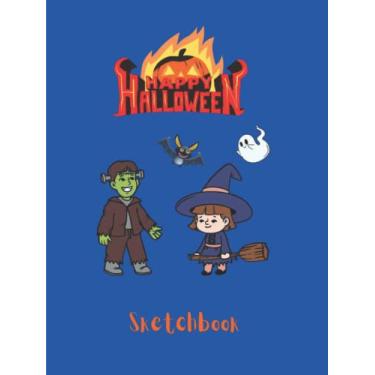Imagem de "Happy Halloween" Sketchbook: This practical sketchbook hardcover with 209 pages offers plenty of space for painting, sketching and taking notes. ... kids, adults, women and men.(Halloween gift)