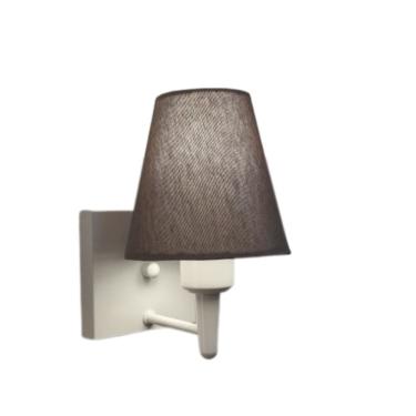 Imagem de Arandela Quadrada Md-2034 Branco Cúpula em Tecido Cone Cinza Escuro - Bivolt