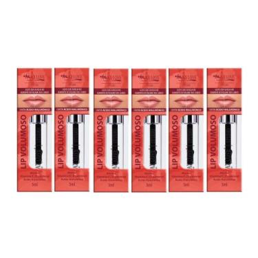 Imagem de kit c/6 gloss incolor max love lip volumoso 