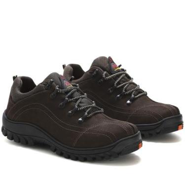 Imagem de Tênis Adventure Couro Masculino Cadarço Resistente Trilha Rapel Confor