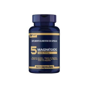 Imagem de 5 Magnésios (Quelato,Malato,Taurato,Citrato,Óxido) 500mg 60capsulas - 