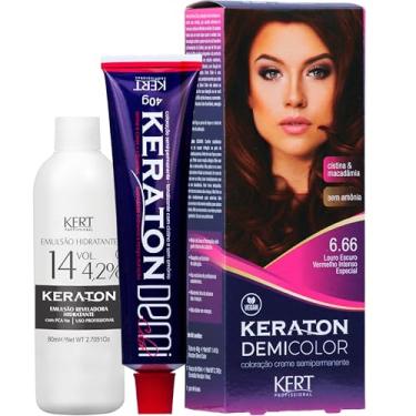 Imagem de Keraton, Coloração, Demi Color, 40 g + 80ml, Nº 6.666 Louro Escuro Vermelho Intenso