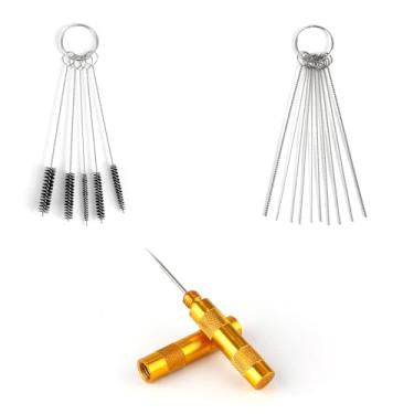 Imagem de Kit de Limpeza Carburador, 5 Espessuras Escovas Cabeça Única 10 Agulhas Limpeza com Raspador para Motocicleta Quadriciclo Soldador Motosserra Jatos de Carburador Manutenção Motores Pequenos