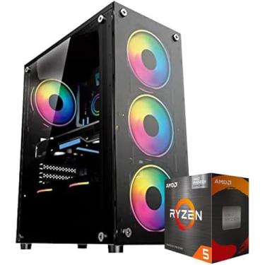Imagem de Imagem Hitech PC Gamer com Processador Ryzen 5 5600GT, Placa Gráfica Radeon™ Graphics Vega 7, 16GB RAM, SSD 240GB, Gabinete RGB