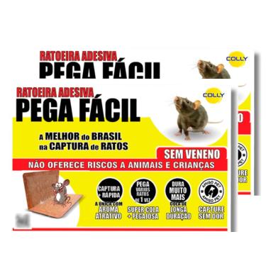 Imagem de Ratoeira para Rato Adesiva Pega Fácil Colly Cola Pega Ratos Pronta Para Uso Kit 02 Armadilha - Controle de Pragas