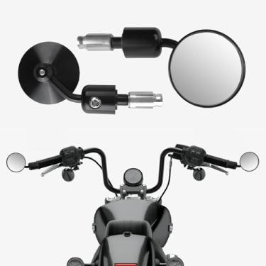 Imagem de Espelhos de extremidade de barra para motocicletas – 2,7 cm guidão CNC alumínio Cafe Racer Espelhos universais para FZ-07, FZ8, FZ-09, Honda Grom, Suzuki SV650, GSX-S750, Kawasaki Z650, Z900, Naked