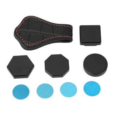 Imagem de Suporte de giz de bilhar magnético hexagonal octogonal redondo quadrado alumínio seção única taco de sinuca caixa de giz com clipe de cinto para jogadores profissionais de bilhar e entusiastas de