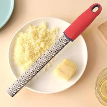 Imagem de Ralador de queijo e raspador de limão e raladores de legumes/gengibre, triturador de queijo e ralador de aço inoxidável, queijo parmesão, limão, alho, noz-moscada, chocolate, frutas, legumes