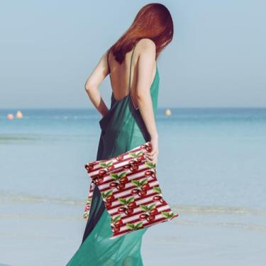 Imagem de Bolsa impermeável e úmida para roupas de banho, viagens, cosméticos, roupas sujas para piscina, ioga, academia, artigos de higiene, carrinho, bolsas de praia reutilizáveis para viagem (cerejas