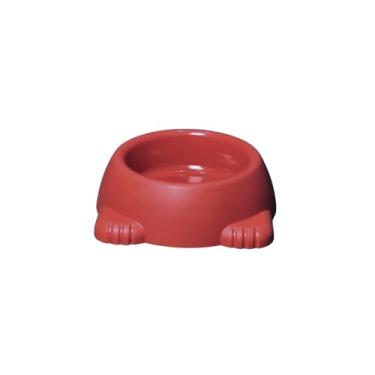 Imagem de Bebedouro Comedouro Glamour 260 ML Patinhas Pata Pet Para Cães e Gatos Pequeno Porte (Vermelho)