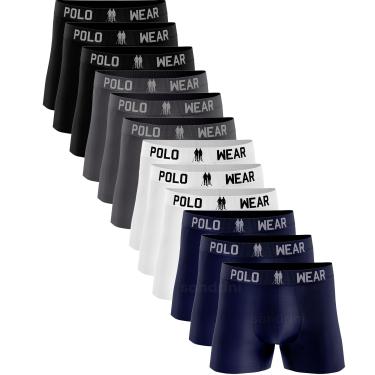Imagem de KIt 12 Cuecas Boxer Polo Wear Peças Lisas Tamanho GG