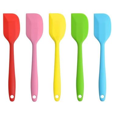 Imagem de Tyouki Espátula de silicone, espátula de borracha de 21,6 cm, resistente ao calor, design de peça única, raspadores de cozinha flexíveis antiaderentes com núcleo de aço inoxidável para assar, misturar