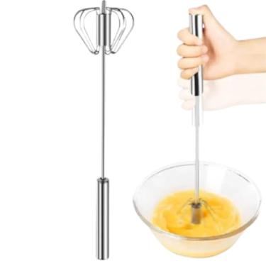 Imagem de Batedor Manual de Ovos em Aço Inox - Fouet de Cozinha Resistente e Leve para Misturar Massas, Claras e Receitas Tamanho 35cm - Utensílio Culinário Prático