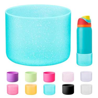 Imagem de Bluwing Bota de silicone para garrafas de água Owala de 947 ml, parte inferior de manga protetora antiderrapante para garrafa de água de aço inoxidável Owala 947 ml FreeSip/Twist/Flip (azul brilhante)