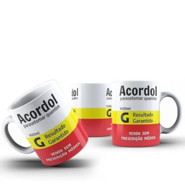 Imagem de Caneca Acordol Cerâmica 325ml Estilo Caixa Rótulo Remédio